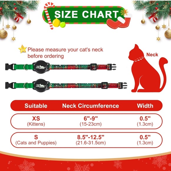 XS | Christmas AirTag Cat Collar - Picture 6 of 6